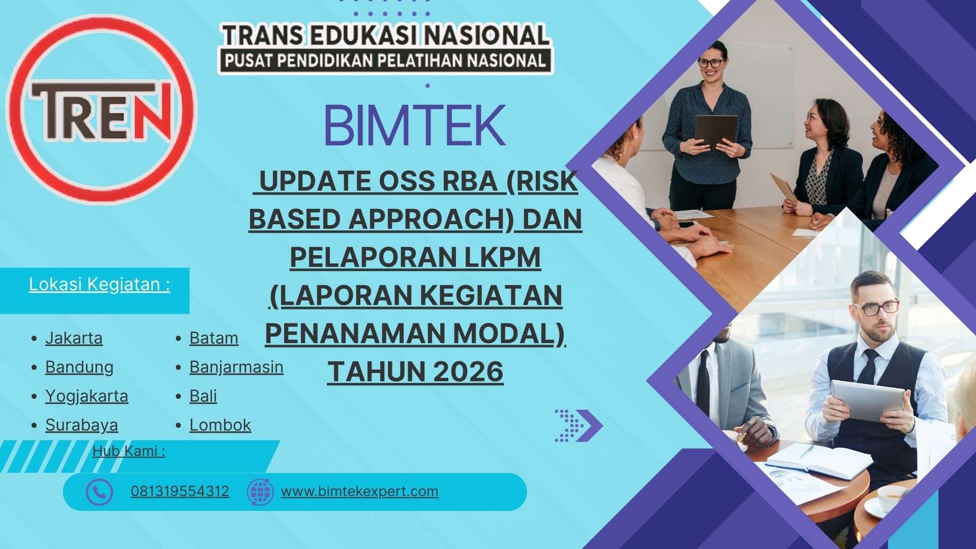 BIMTEK UPDATE OSS RBA (RISK BASED APPROACH) DAN PELAPORAN LKPM (LAPORAN KEGIATAN PENANAMAN MODAL) TAHUN 2026