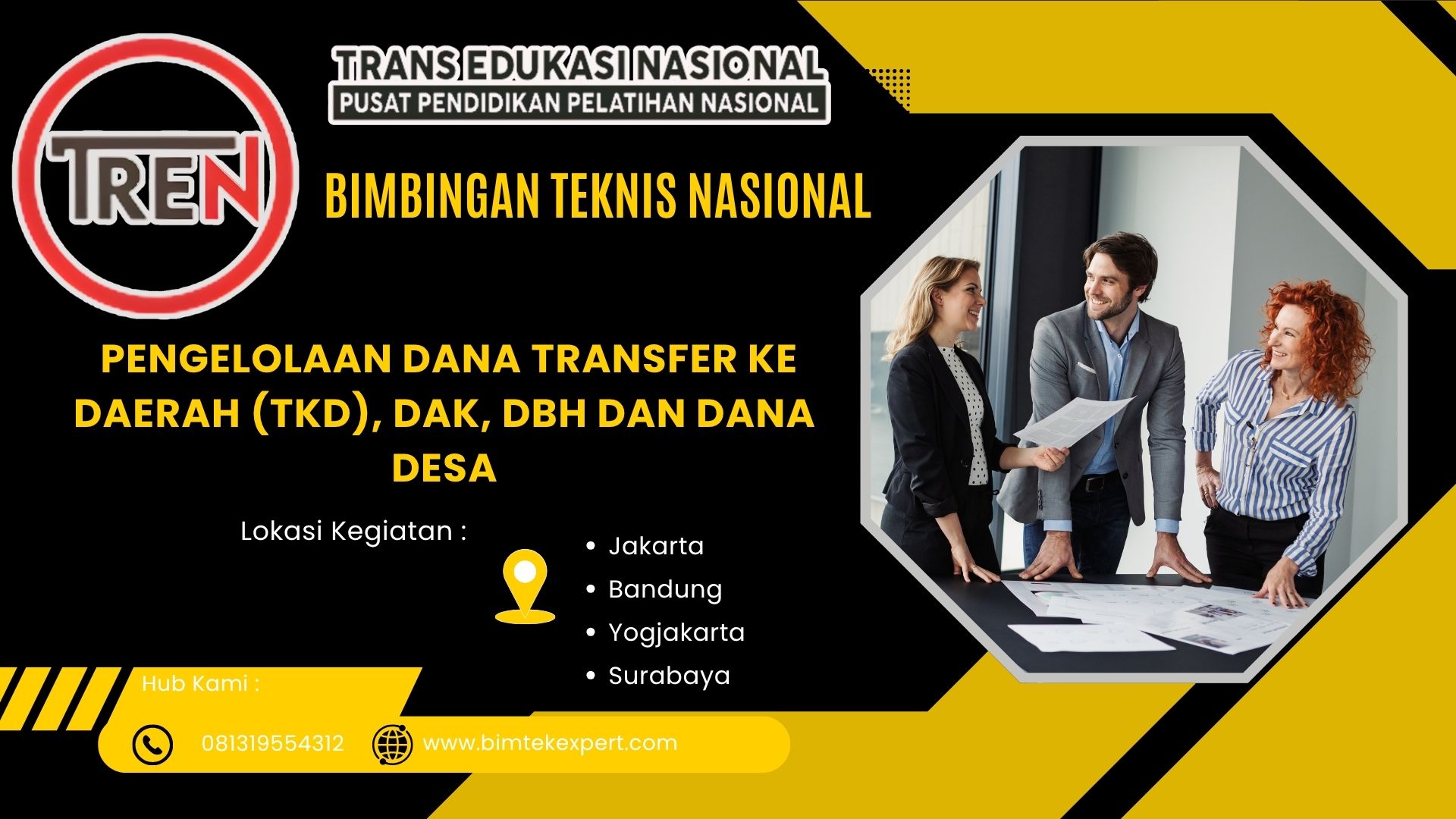 JADWAL INFO TERBARU BIMTEK NASIONAL PENGELOLAAN DANA TRANSFER KE DAERAH (TKD), DAK, DBH DAN DANA DESA