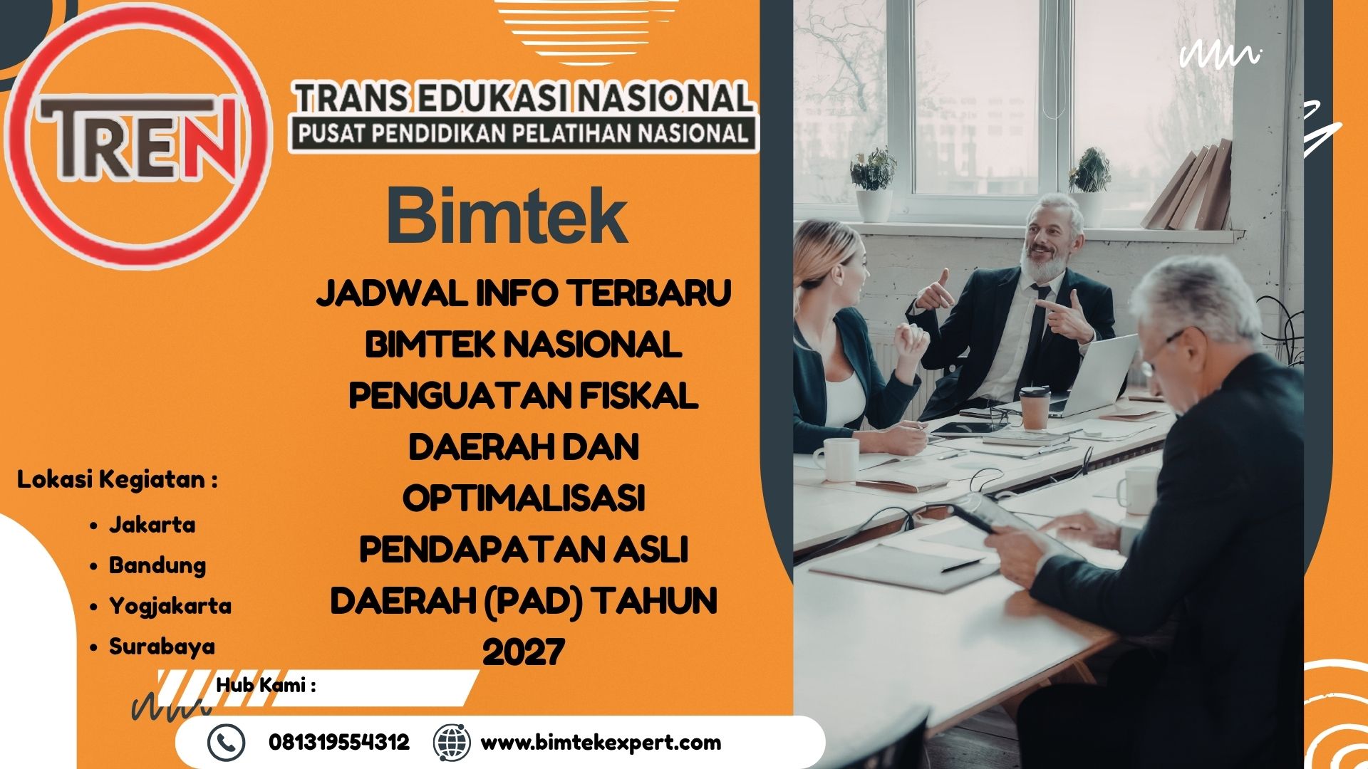 JADWAL INFO TERBARU BIMTEK NASIONAL PENGUATAN FISKAL DAERAH DAN OPTIMALISASI PENDAPATAN ASLI DAERAH (PAD) TAHUN 2027