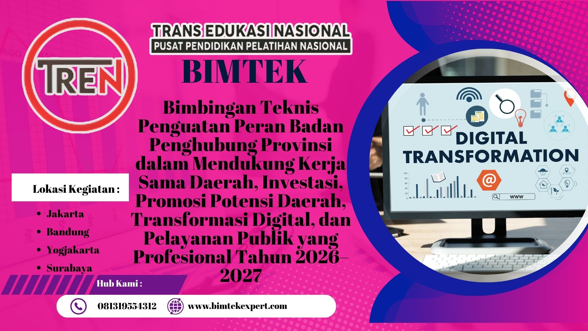 Bimbingan Teknis Penguatan Peran Badan Penghubung Provinsi dalam Mendukung Kerja Sama Daerah, Investasi, Promosi Potensi Daerah, Transformasi Digital, dan Pelayanan Publik yang Profesional Tahun 2026–2027
