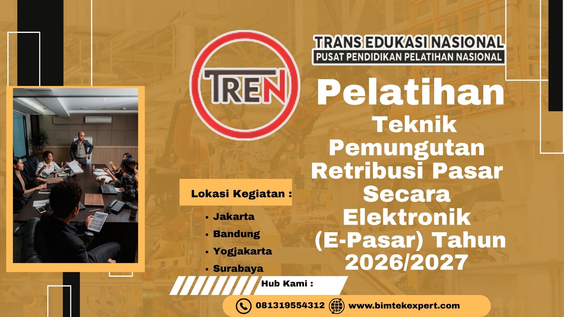 Pelatihan Teknik Pemungutan Retribusi Pasar Secara Elektronik (E-Pasar) Tahun 2026–2027
