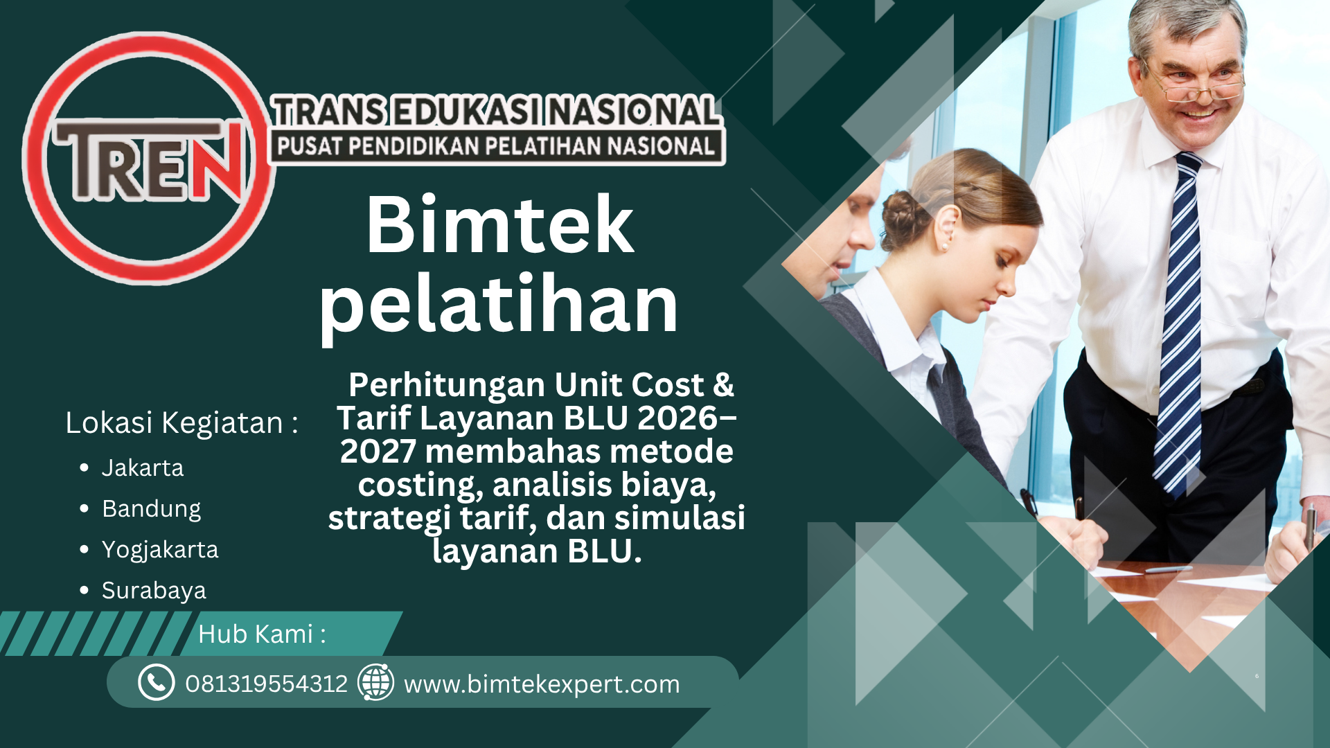 Bimtek Perhitungan Unit Cost & Strategi Penetapan Tarif Layanan BLU 2026–2027.