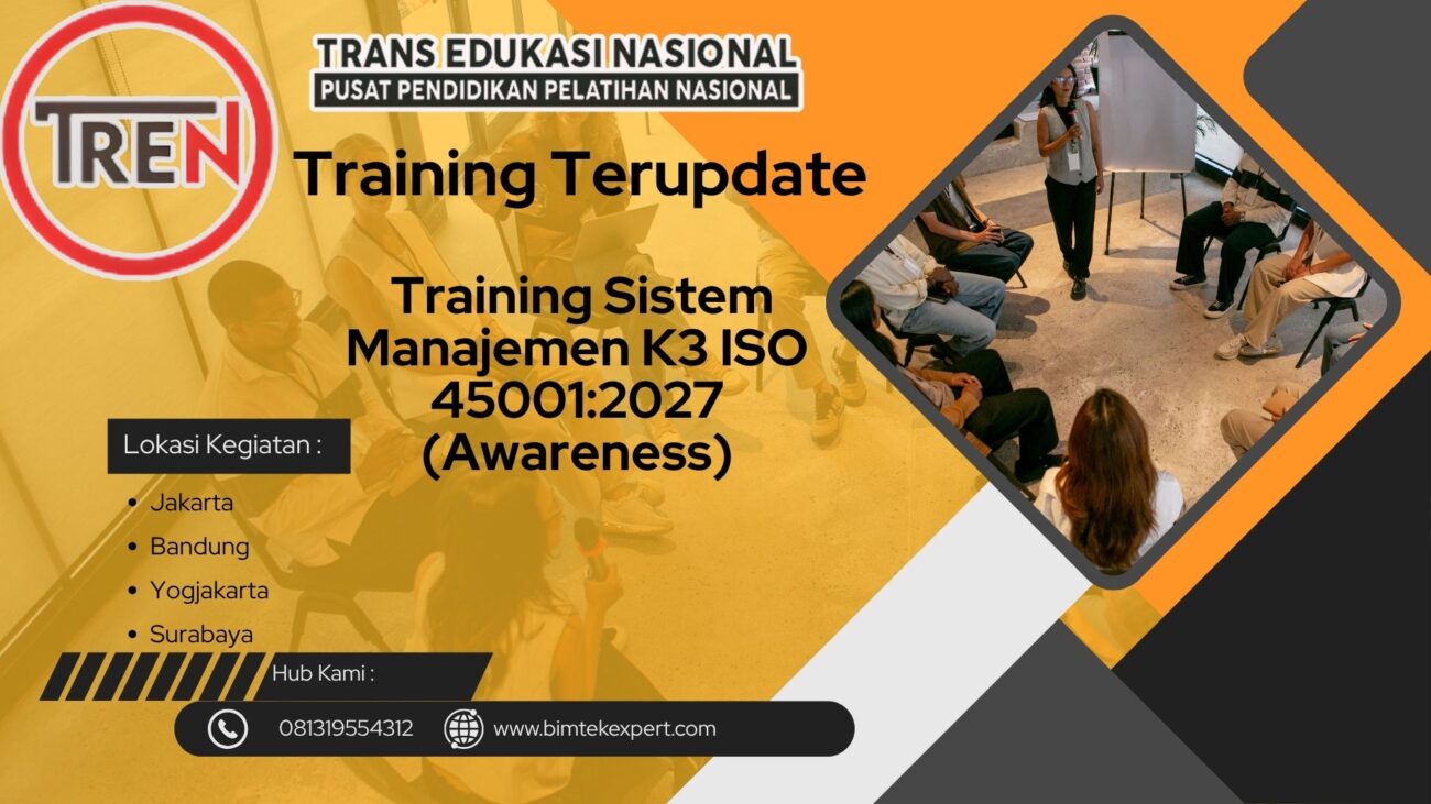 Pelatihan Training Sistem Manajemen K3 ISO 45001:2027 (Awareness) Tahun 2026–2027