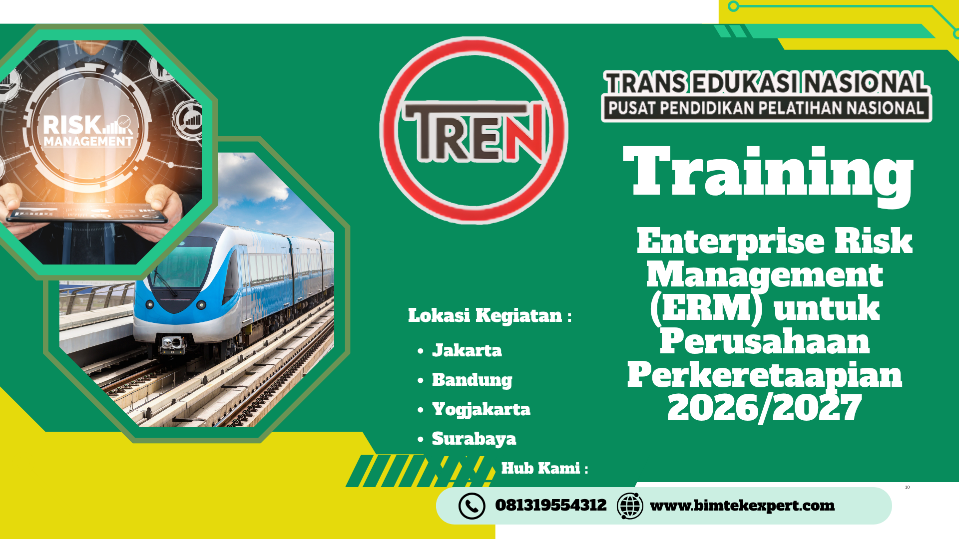 Training Enterprise Risk Management (ERM) untuk Perusahaan Perkeretaapian 2026/2027