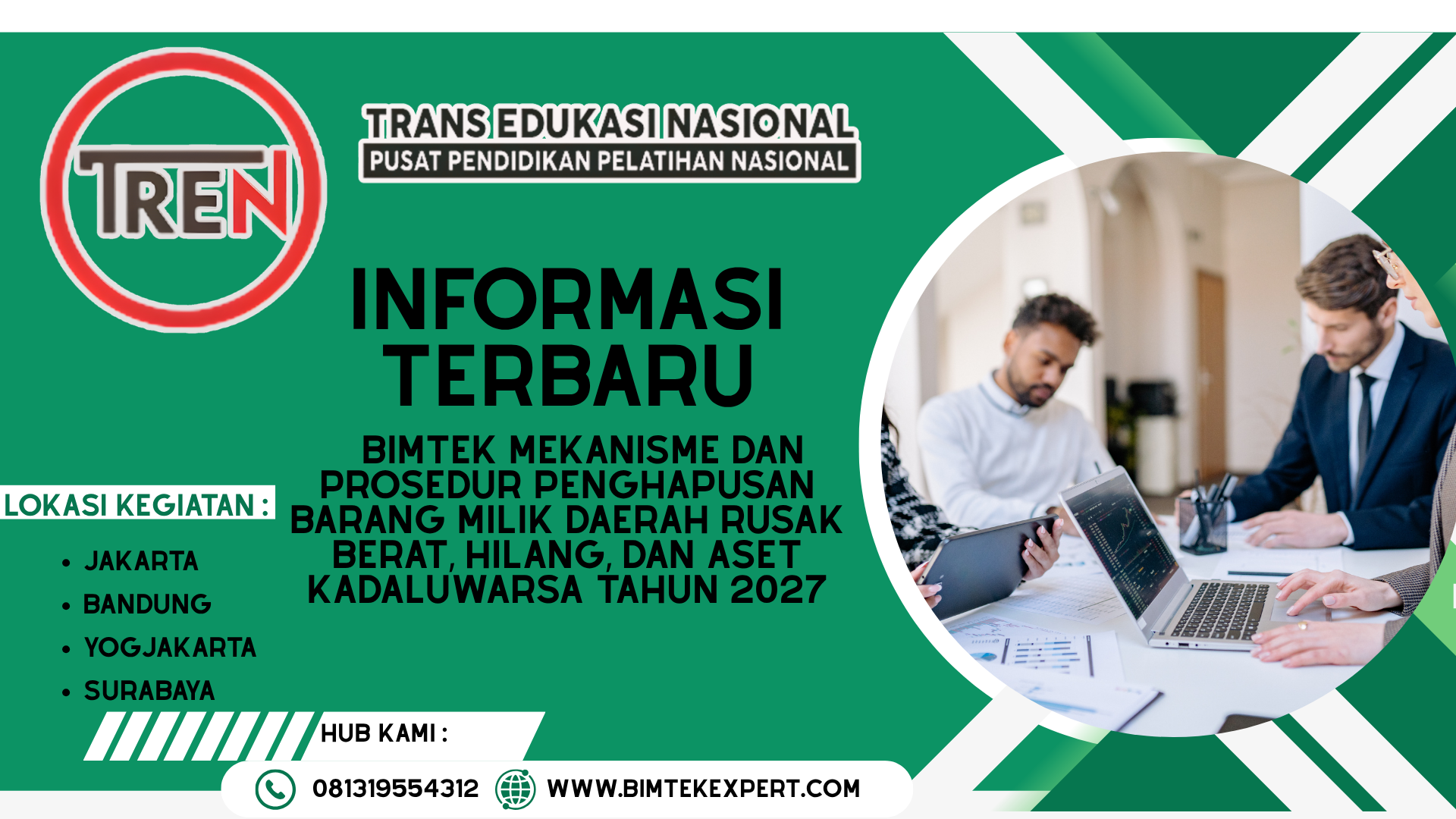 JADWAL TERBARU BIMTEK MEKANISME DAN PROSEDUR PENGHAPUSAN BARANG MILIK DAERAH RUSAK BERAT, HILANG, DAN ASET KADALUWARSA TAHUN 2027